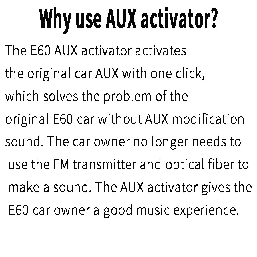 Special Aux Activator For BMW E60 E61E63 E64 CCC System AUXes Activatores To Open The Original Car Without AUX
