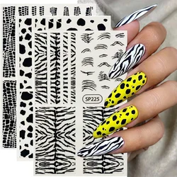 3D Zebra Cows Pattern Nail Stickers Nail Design Leopard Prints Sliders Animal Skins Foils Snake Pattern Manicures Decorations