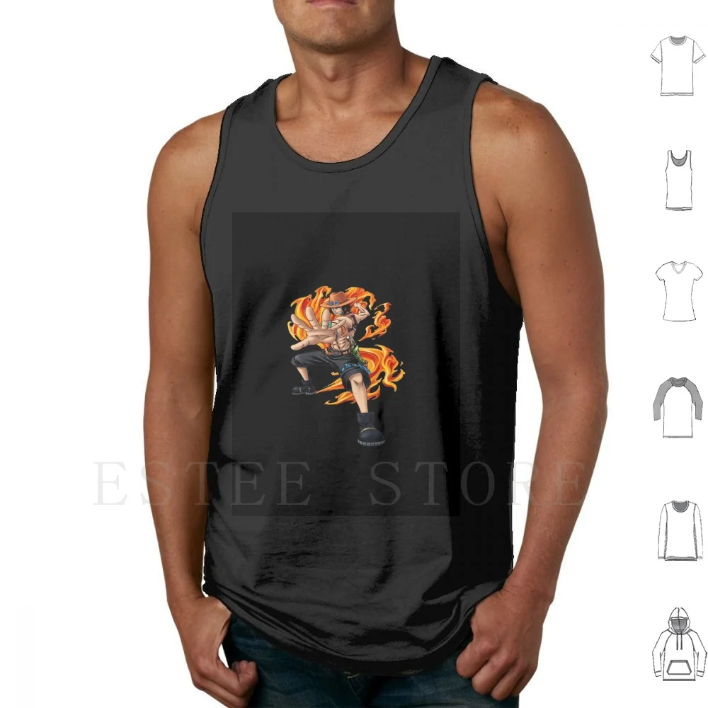 Angry Portgas Tank Tops Vest Sleeveless Funny Monkey D Luffy Manga Japanese Series Anime Hat Adventure Smile Angry Sexy