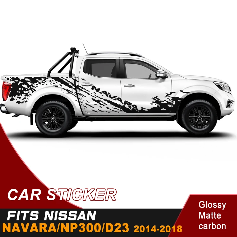 Car side body sticker 4 by 4 decal mud splash vinyl graphic car sticker custom fit for nissan navara np300 d23