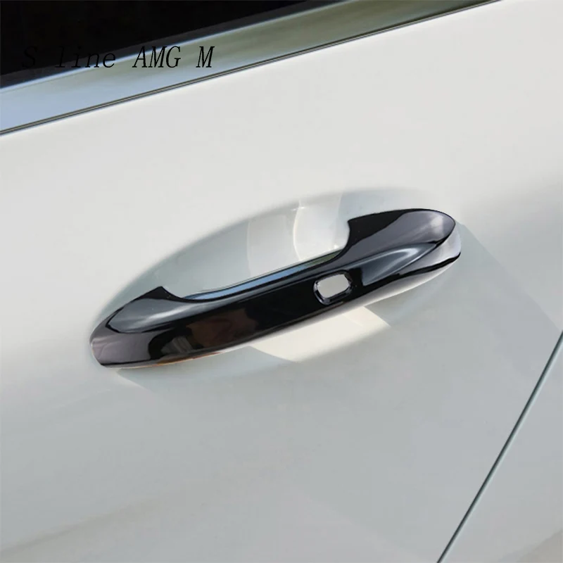 Car Styling Carbon fiber For Mercedes Benz C E GLC Class W213 W205 X253 Outer Door Bowl Handle Stickers protection Covers Trim