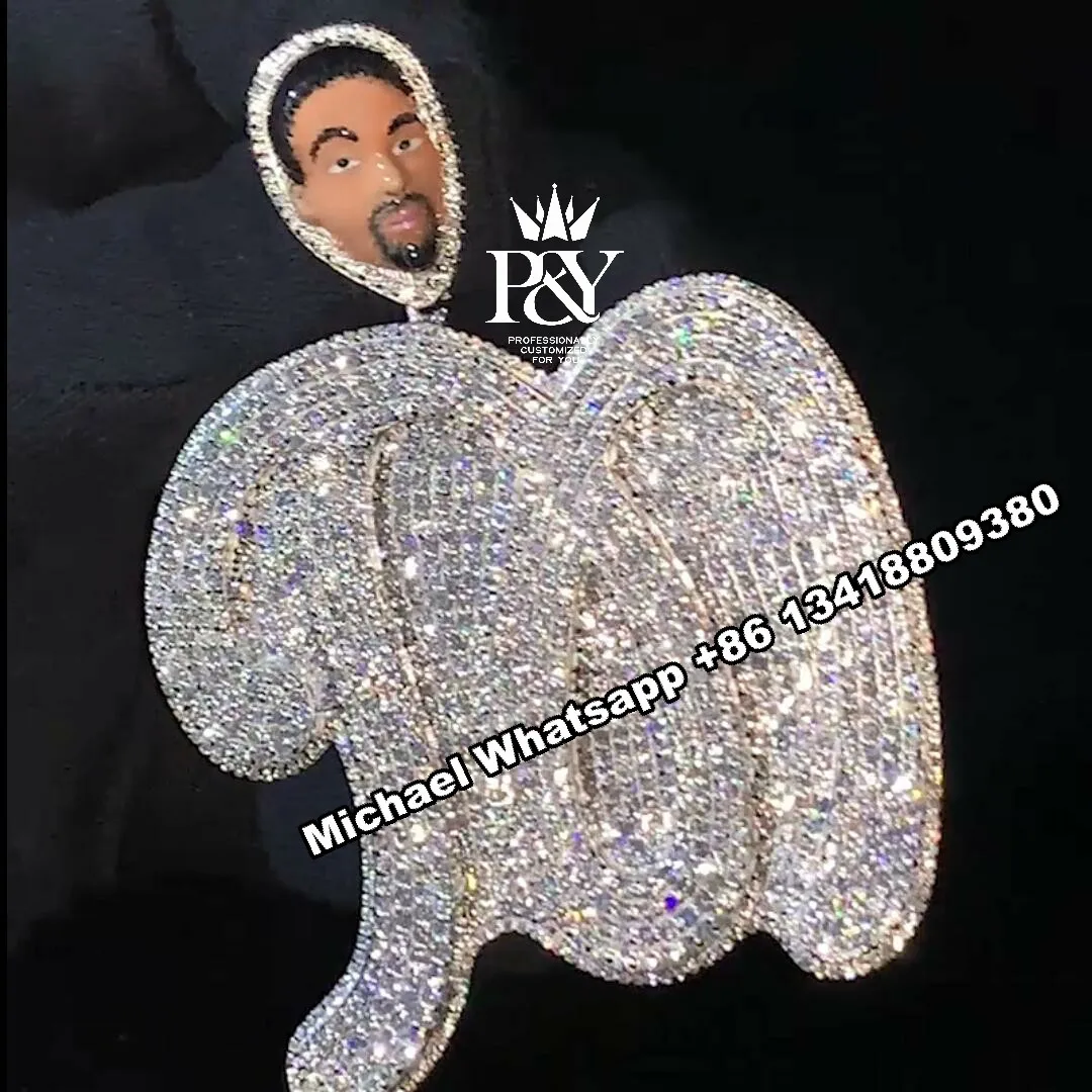 

Бижутерия P & Y на заказ в стиле хип-хоп, Муассанит, покрытая микрозакрепкой цепочка, Серебряный кулон с эмалью на память, ожерелье для мужчин и женщин