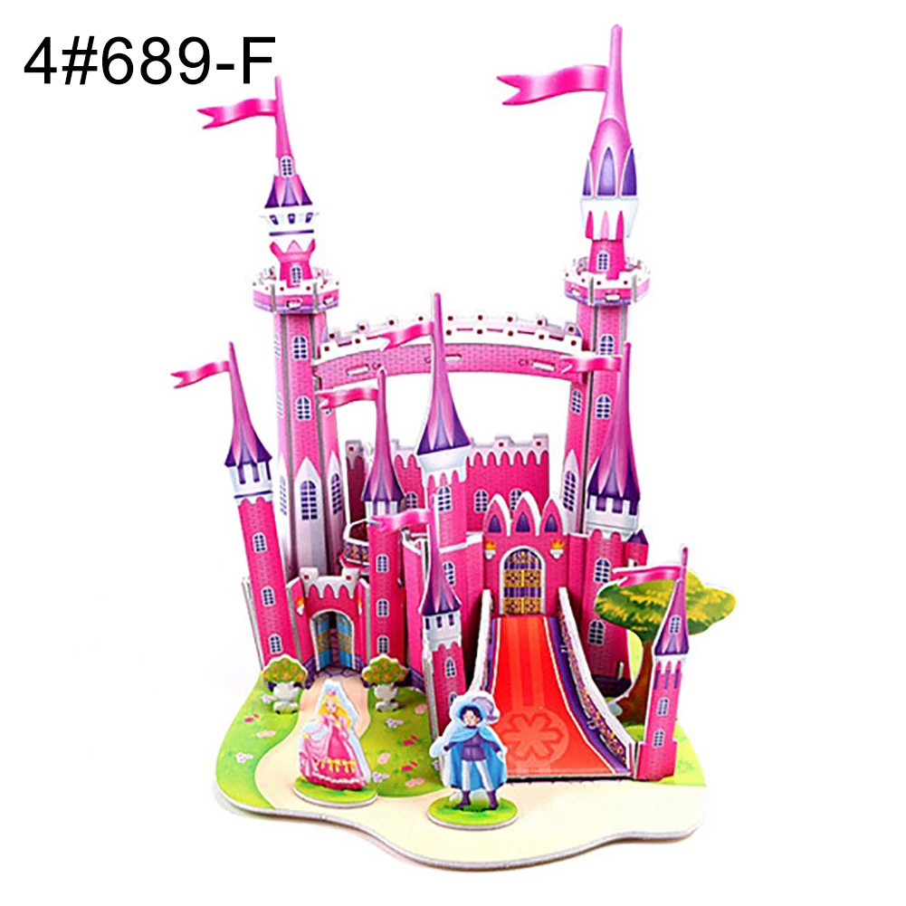 Modelo de Montagem de Castelo Para Crianças, Cartoon 3D, Brinquedo De Papel, Aprendizagem Precoce Construção, Presente DIY, Puzzle Casa, Padrão