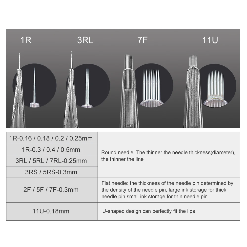 Permanent Makeup Tattoo Cartridge Needle Permanent Makeup Needles Sterilized for Tattoo Pen Machine Tattoo Needles