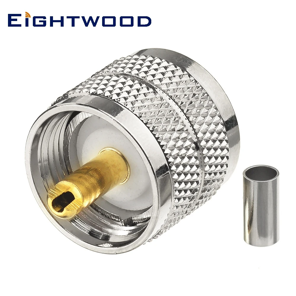 Eightwood UHF PL259 Plug Male RF Connector Crimp RG-316 Cable for CB Baofeng BF-888s UV-5r UHF Ham Radio Aerial Antenna Adapter