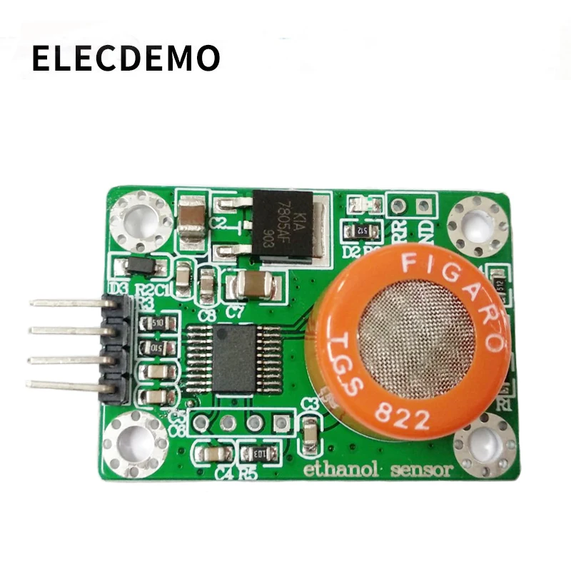 Alkohol Modul Sensor Deteksi TGS822 Output Serial Etanol Berbasis Alkohol Gas Measurement