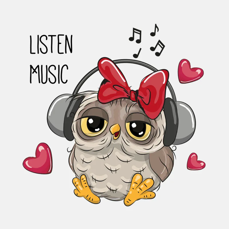 RuleMyLife 15.3CM*15.2CM Owl Listening To Music PVC  High Quality Car Sticker 11-01319