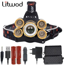 Litwod XHP100 1000000LM Headlamp Headlight Head Lamp Flashlight 20000 Lumens Zoomable Rechargeable 18650 Battery LED Bulbs