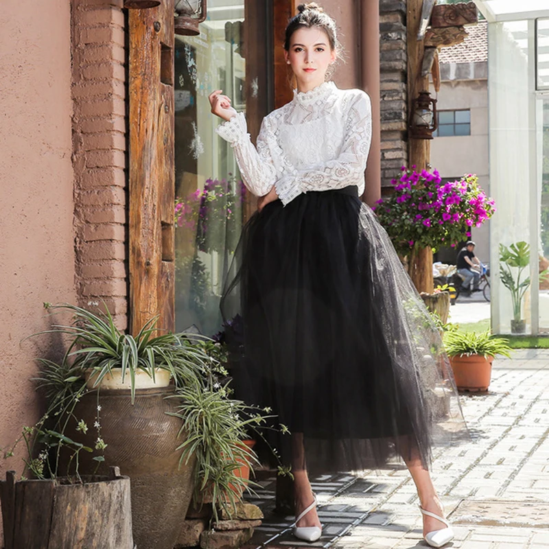 Nieuwe Collectie Puffy Maxi Rok Tule Rok Lange Elastische Womens High Waisted Rokken Petticoat Bruidsmeisje Te Wedding Party