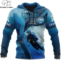 Schöne Scuba Tauchen 3D Alle Über Gedruckt Männer Hoodie Kleidung Unisex Sweatshirt Zip Pullover Casual Jacke Trainingsanzug KJ330