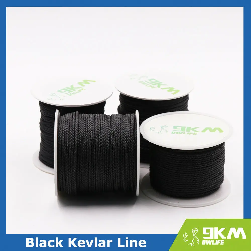 Línea de asistencia de pesca trenzada de Kevlar negra de 50Lbs-2000Lbs, cuerda táctica de alta resistencia a la tracción, cable refractario para mochilero