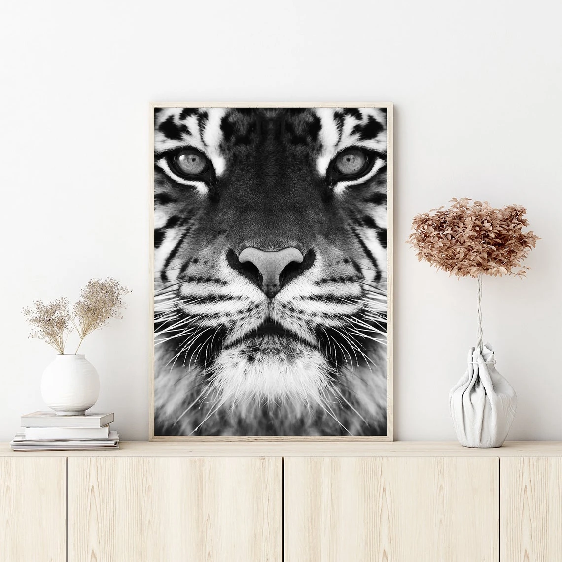 Tiger Poster Wilderness Photography Animal Poster Wall Art Canvas Painting Bedroom Living Room Home Decoration (No Frame)