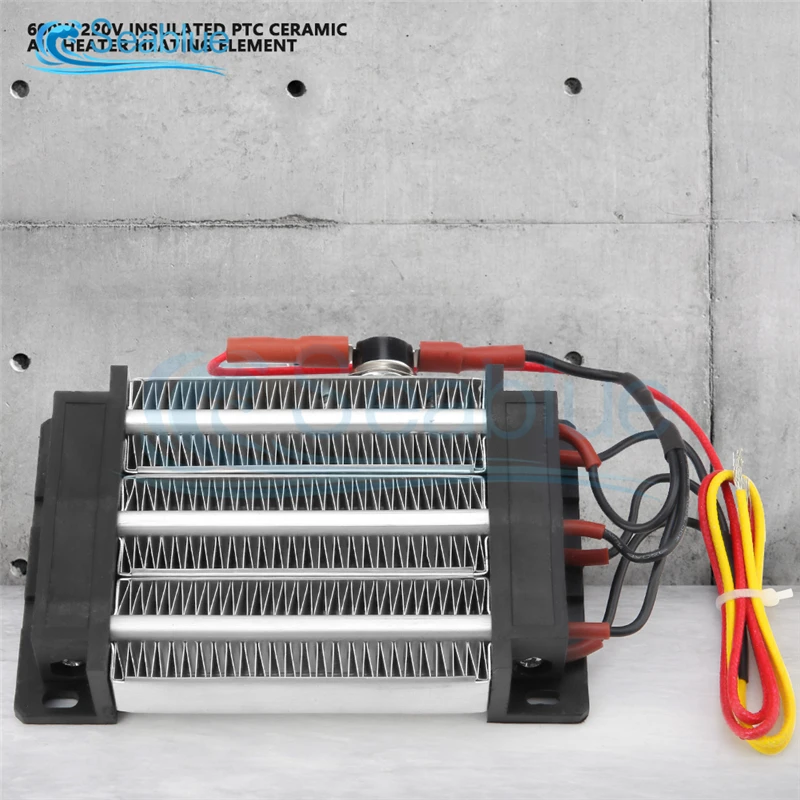 

220V 600W Insulated PTC Ceramic Air Heater Heating Element Machine Electric Heater PTC Incubator Heater 12.4x7.6x2.6cm