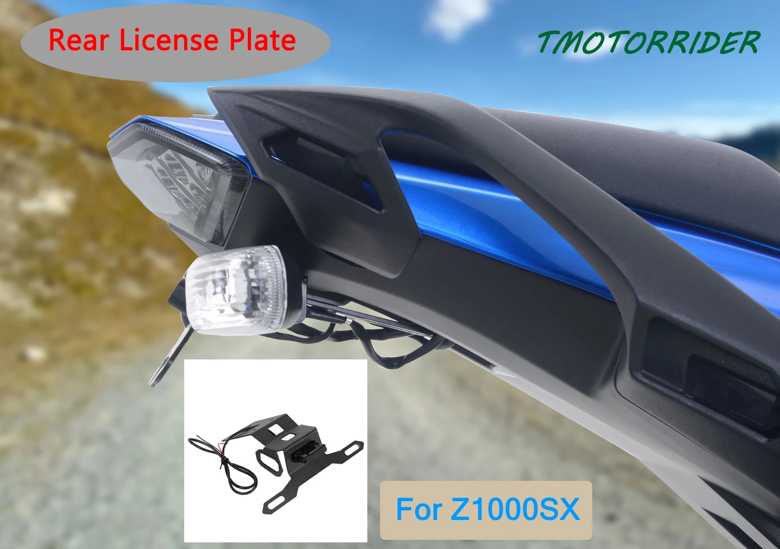 

License Plate Holder LED Light For Kawasaki Z1000SX 2020 2021 Z1000 SX Tail Tidy Fender Eliminator Motorcycle Accessories Black