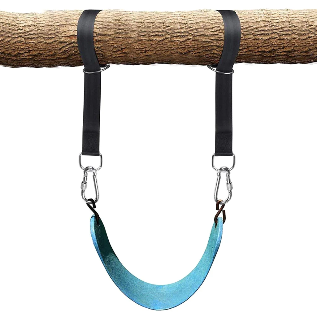 200KG Bearing Load Hanging Belt T-bar Strap Dumbbell Barbell Rope Handles Strap Tree Swing Strap Hook Ring Connecting Belt