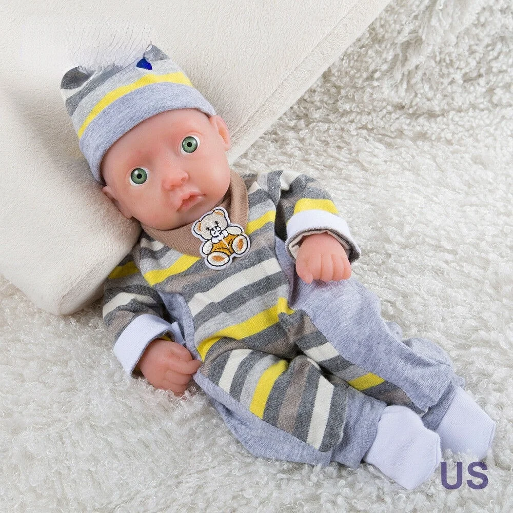 

850g Realistic Reborn Baby BOY Doll Real Hair Painted FULL BODY SILICONE