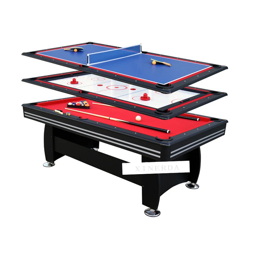 3 in 1 Billiard Table Set 7 Feet Table Tennis Ice Hockey Modern Style Strong Frame leg Sport Game Play Equipment SUM-8446A-3