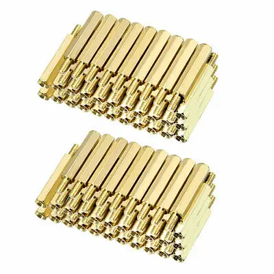 

50pcs M3 20+6mm Female Male Thread Brass Hex Standoff Spacer Screws PCB Pillar