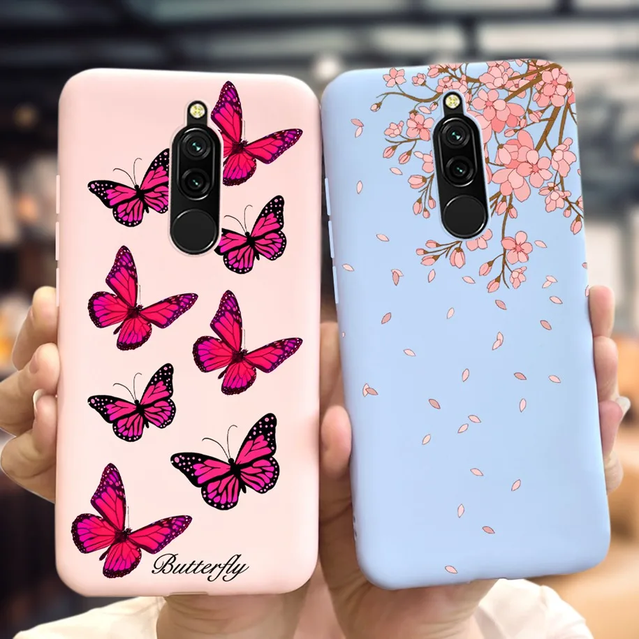 Popularny lawendowy pokrowiec na Xiaomi Redmi 8 okładka 2021 miękki Slim silikonowy TPU etui na telefon Funda na Xiaomi Redmi 8 Coque Redmi8 okładka