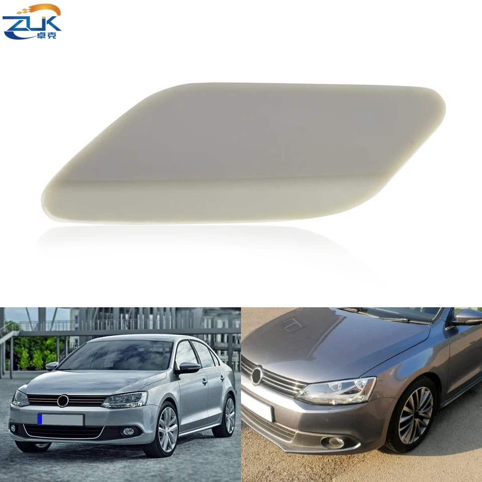 ZUK Unpainted Front Headlight Washer Nozzle Cover For VW JETTA IV 2011 2012 2013 2014 Headlamp Cleaing Water Spray Jet Cap