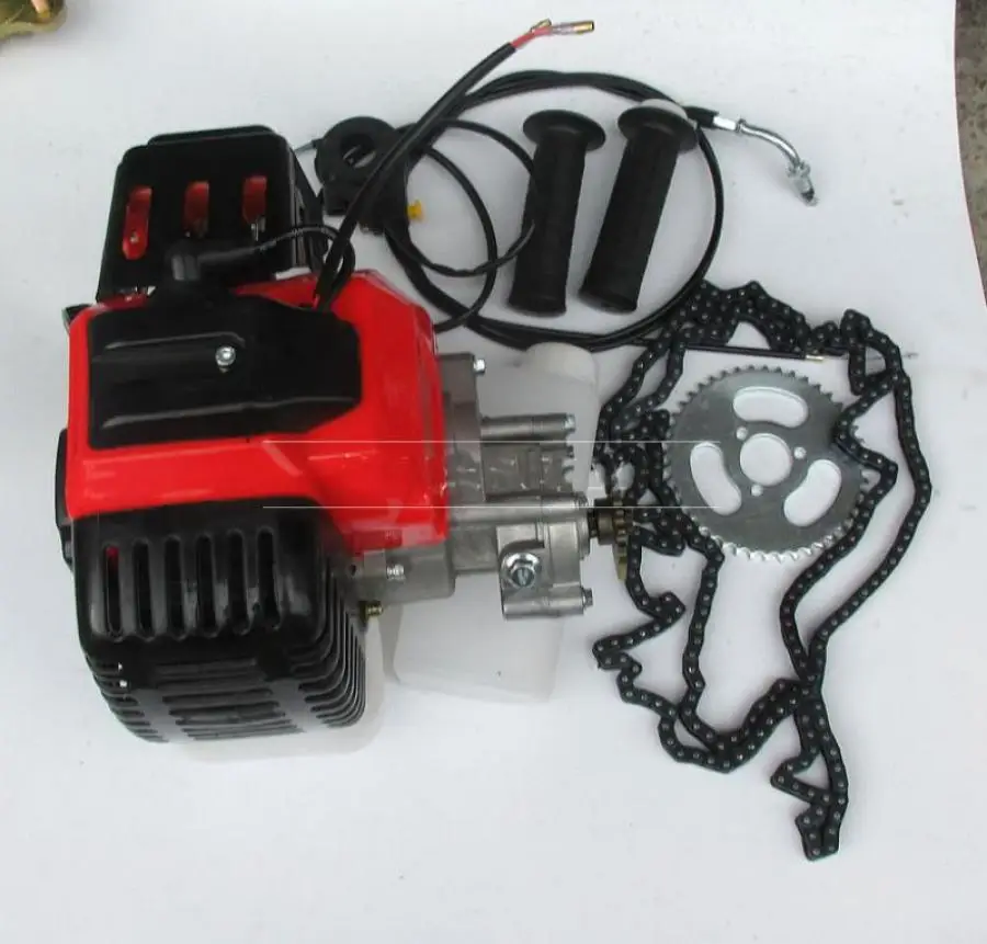 Imagem -05 - Gás Motor Motor Kit 49cc Bike Faça Você Mesmo Bicicleta Motorizada Ciclo Motorizado a Gás T8f Cadeia Set 2-stroke
