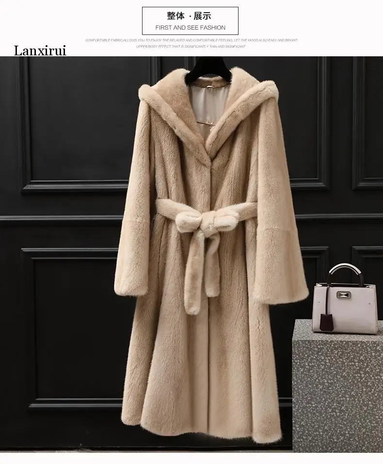 Fake Mink Fur Coat Female fake fur Mink Coat Winter Clothes Women Long Women's Clothing Korean Mujeres Abrigos