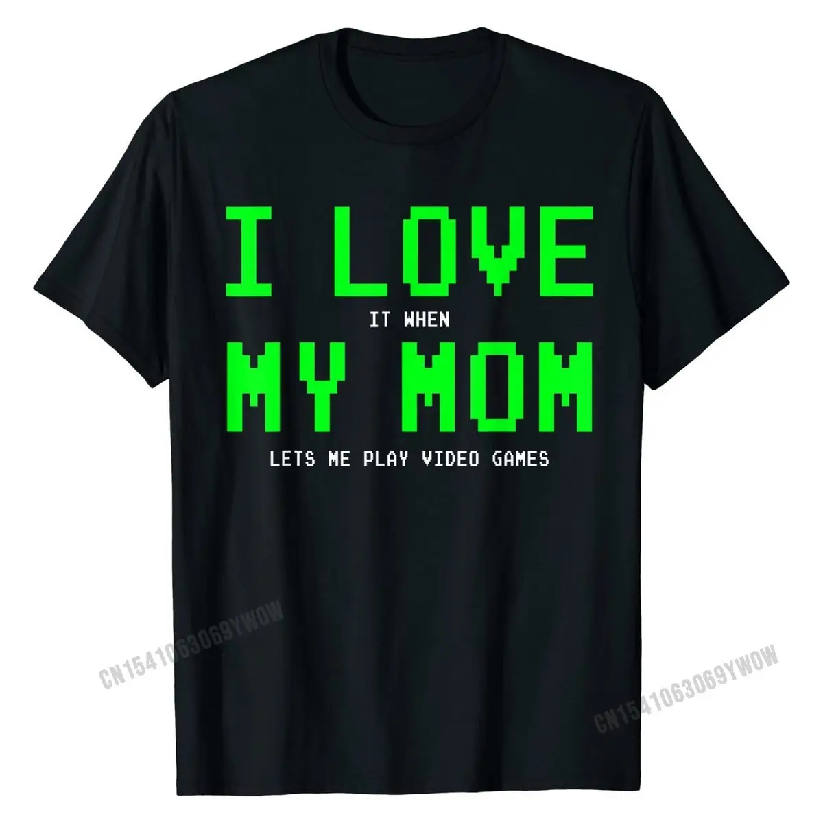 I Love My Mom Shirt Gamer Gifts for Teen Boys Video Games T-Shirt Tshirts T Shirt Oversized Cotton Comics Simple Style Male