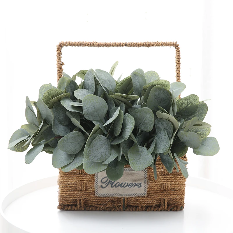 1PC Silk Eucalyptus Leaf Fake Plant Faux Leaves Branch For Home Decor Wedding Decoration Artificial Flowers DIY Vase Accessories