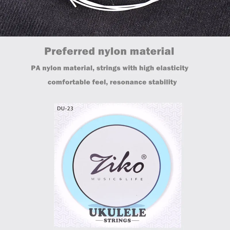 ZIKO Ukulele Strings Soprano Concet Tenor General Use Nylon Ukelele Strings Ukulele LOW G Strings Musical Instruments