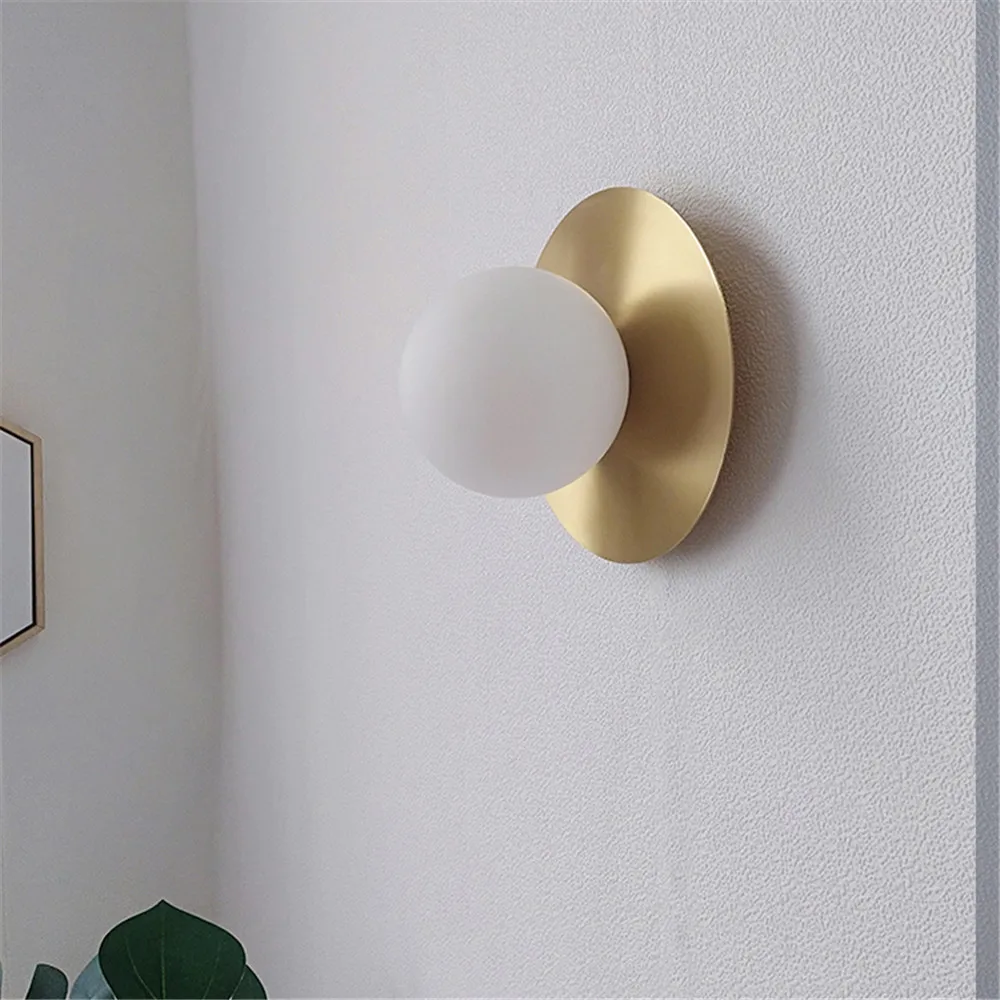 

G9 Nordic Led Wall Lights Creative Glass Decor living room Background Bedside Wall Lamps Copper Wall Sconces Home Lighting