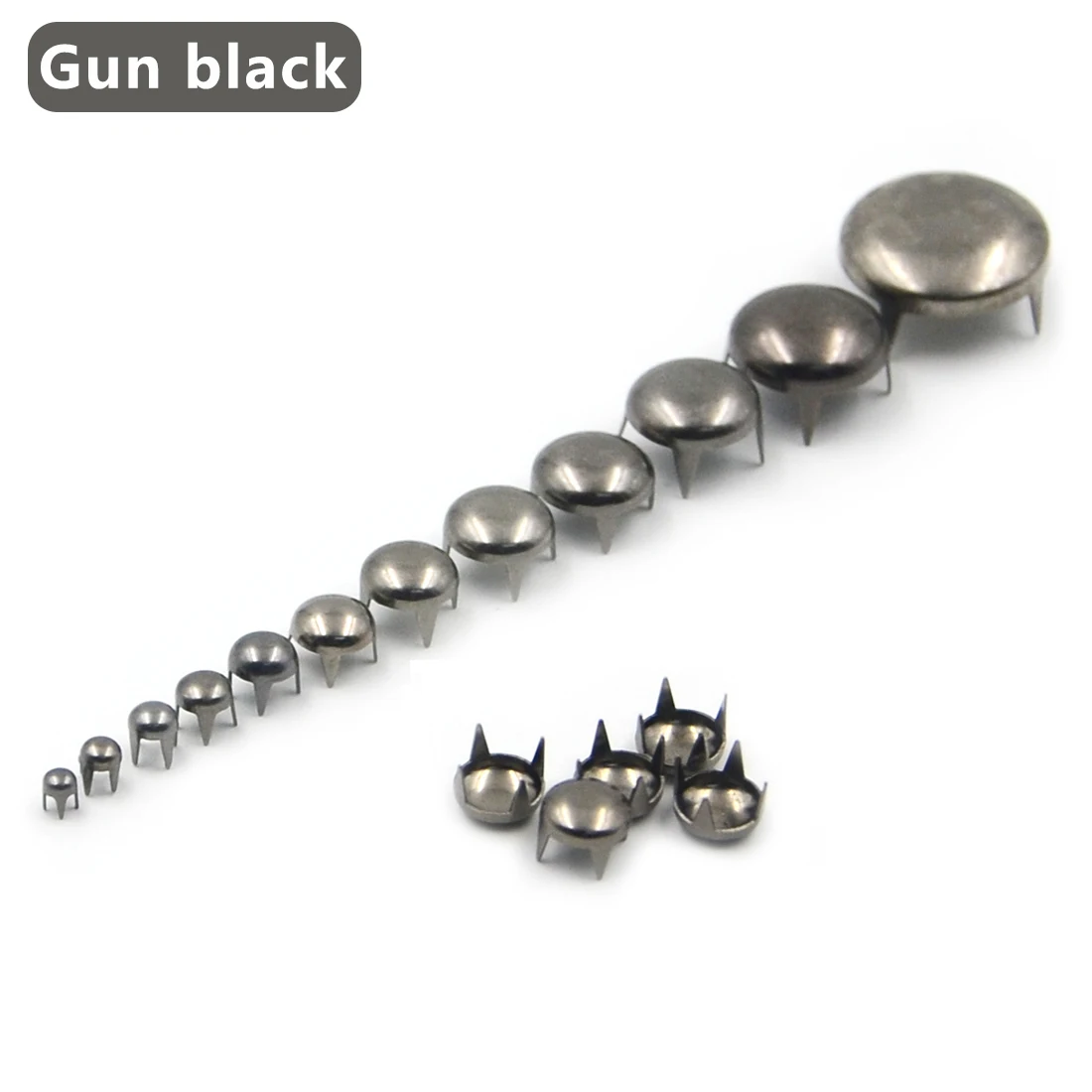 100Pcs 2.5-16mm Round Dome Spike Studs Spots Rivets Nailhead Punk Rock DIY Leather Craft For Clothing Bag Shoes Parts Decoration