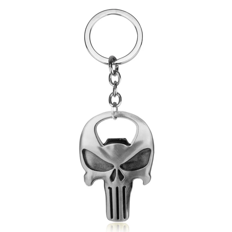 Skull Beer Bottle Opener Keychain Practical Ornaments Pendant Zinc Alloy Openers Gifts Gold Silver Kitchen Tools Accessories