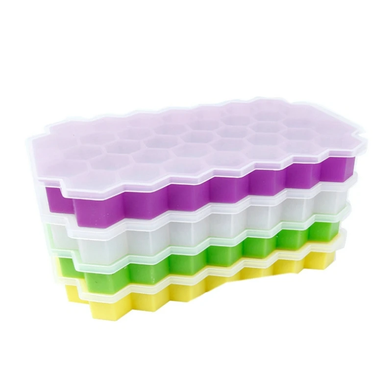 

Home Refrigerator Ice Cube Tray 37 Ice Tray Cube Mold Storage Containers Molds Kitchen Silicone Flexible Honeycomb Tray Mold