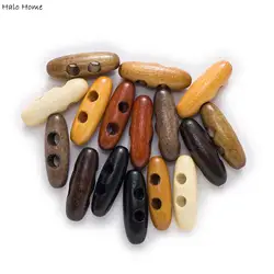10pcs Oval Shape Wooden Toggle Buttons Sewing Craft DIY Accessory Compatible Clothing Coat Cloak Jacket Blazer