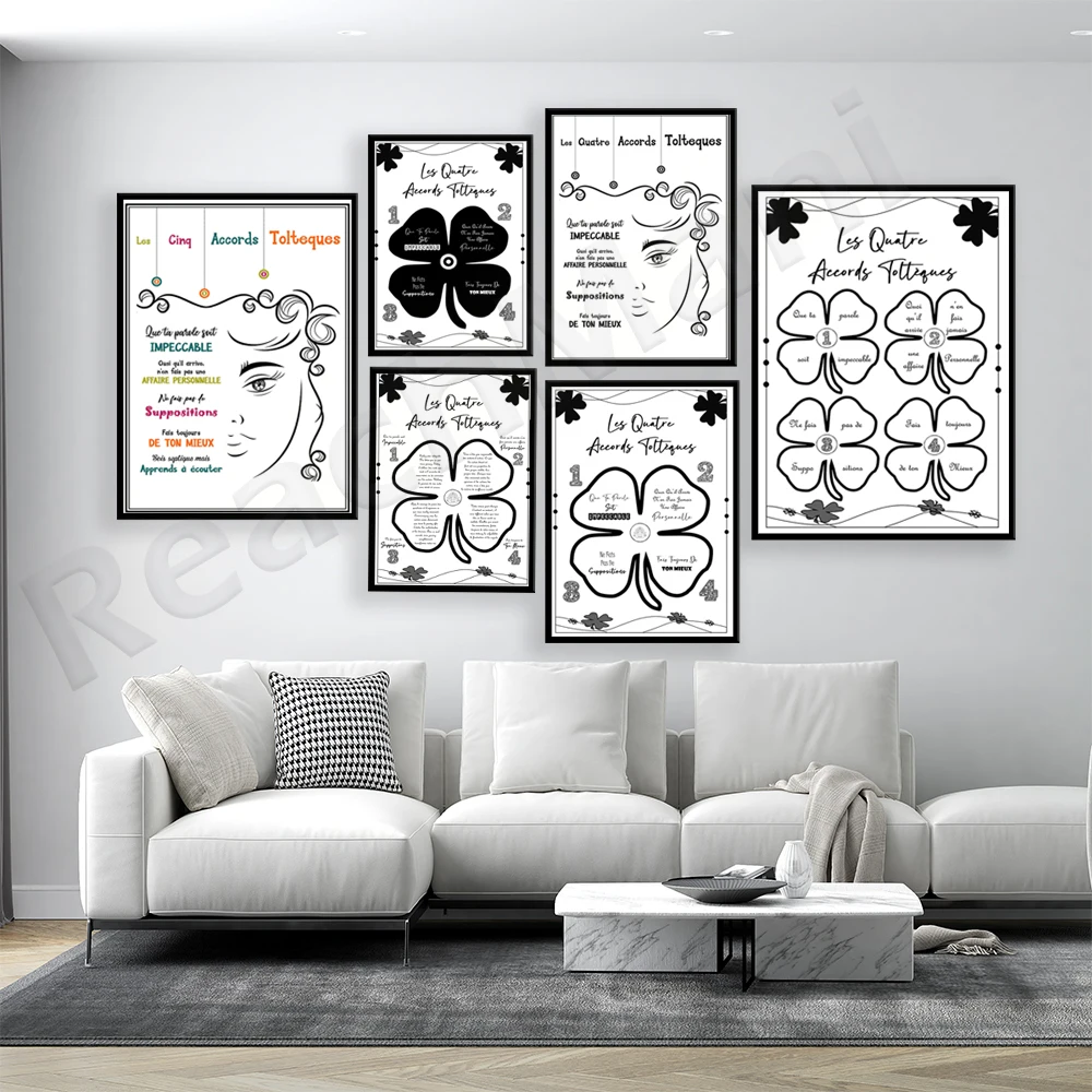 Toltec Four Agreements Decorative Canvas Printed Poster Gift
