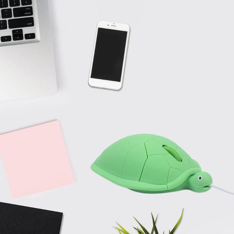  Green Turtle Shape USB Wired Corded Mouse Optical Mice for Notebook PC Laptop Computer 1200DPI 3 Buttons with 3.6 Feet