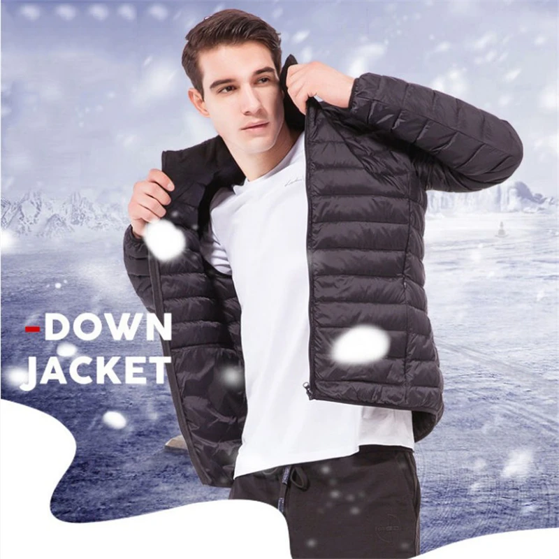 Autumn and Winter Light and Thin Standing Collar Short Slim Fit and Warm Down Jacket Coat Men