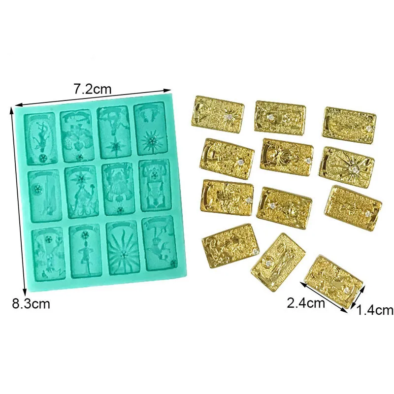 Tarot Card Diamond Necklace Pendant Silicone Mold Jewelry Crystal Epoxy Resin Mold For Jewelry Making