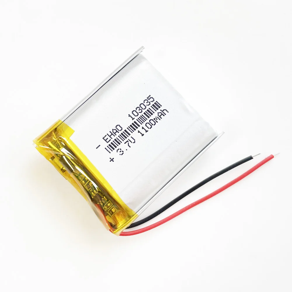 Akumulator litowo-polimerowy Lipo 3,7 V 1100 mAh 103035 + Wtyczka JST 3pin do smartfona DVD MP3 Lampa LED Kamera Masażer Głośnik