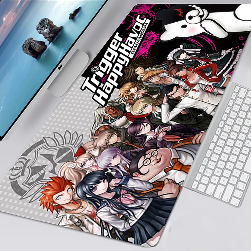 Danganronpa-Alfombrilla de ratón de Anime 40x90, accesorios de Gaming, antideslizante, grande, 90x30, dibujos animados