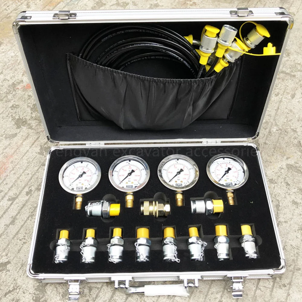 Manometer parts for Excavator pressure gauge hydraulic pump pressure gauge oil pressure gauge test meter box set repair tool