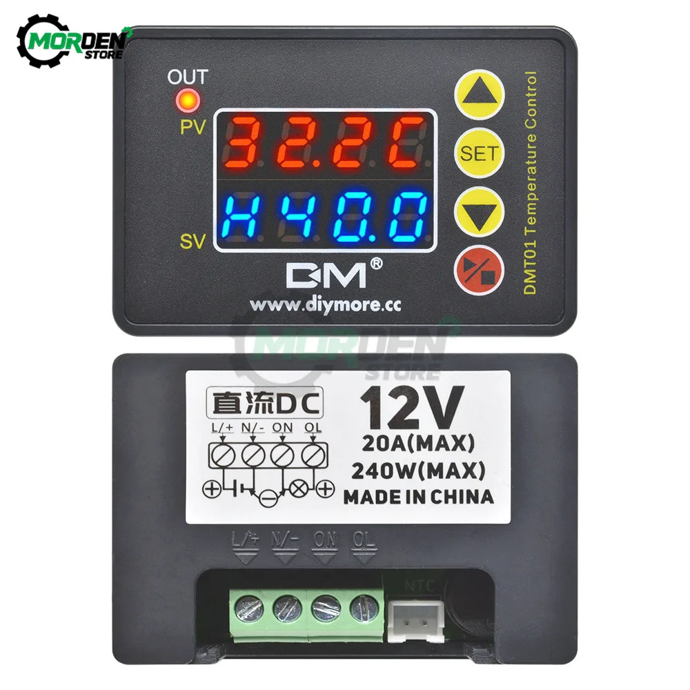 AC 110V 220V DC 12V 24V Microcomputer Temperature Controller LCD Display Digital Thermostat Thermoregulator for Heater Freezer