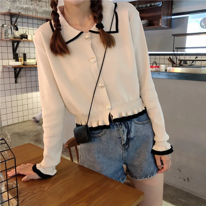 Cardigan Women Single Breasted Slim Students Elegant Vintage Korean Style Female Leisure Spring Cozy All-match Hot Sale Simple