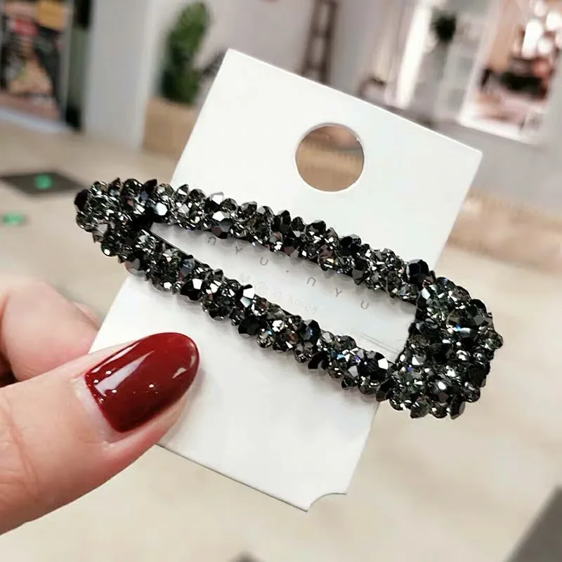 Horquillas de diamantes de imitación de cristal brillante, horquillas geométricas de gota de agua, pinzas para el cabello, accesorios para el