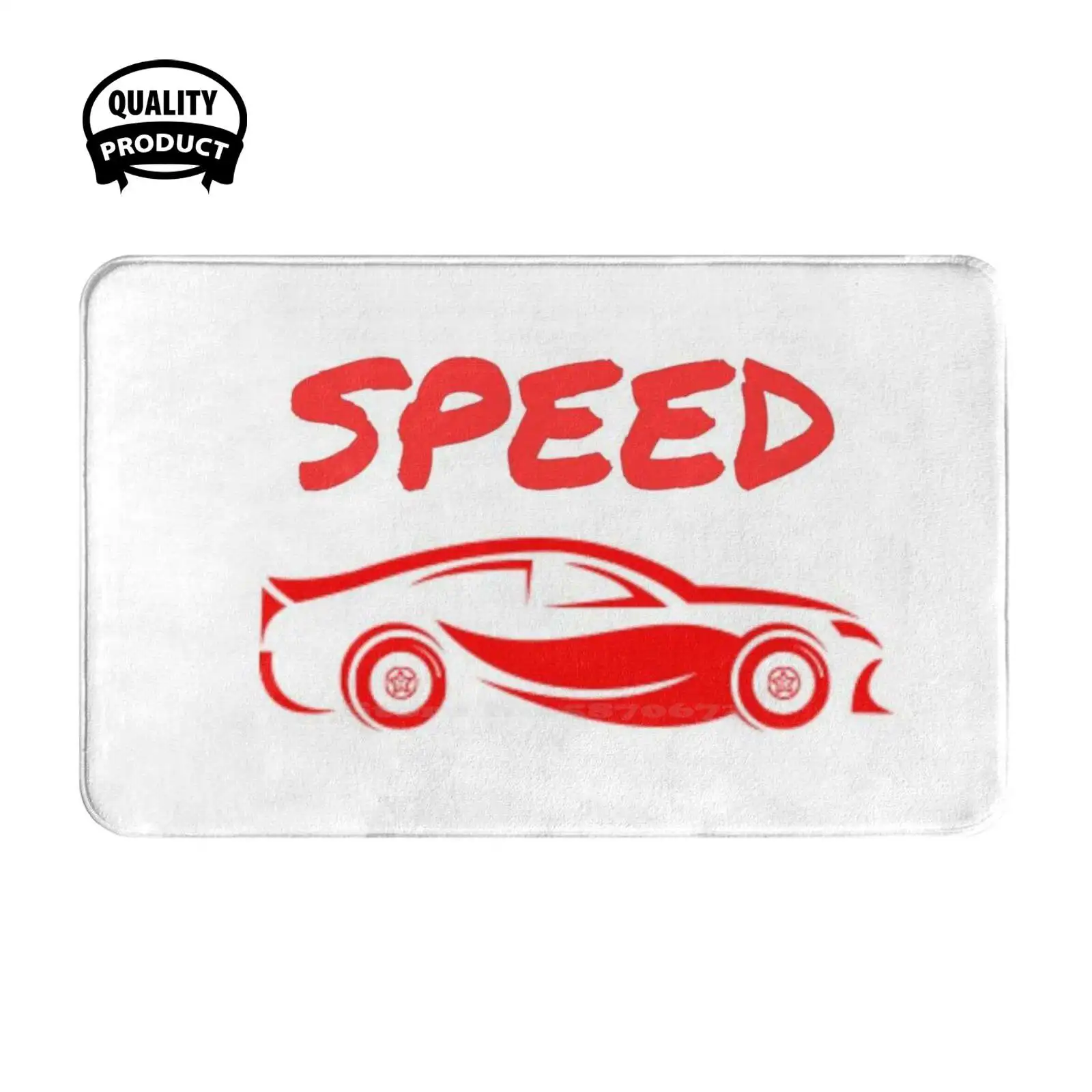 Logo For All Speed Car Soft Cushion Home Carpet Door Mat Car Rug Speed Because Red Car Funny Happy Birhtday