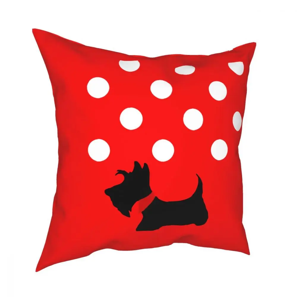 Scottie Dog Polka Throw Pillow Cover Decorative Pillow Scottish Terrier Customized Cushion Covers