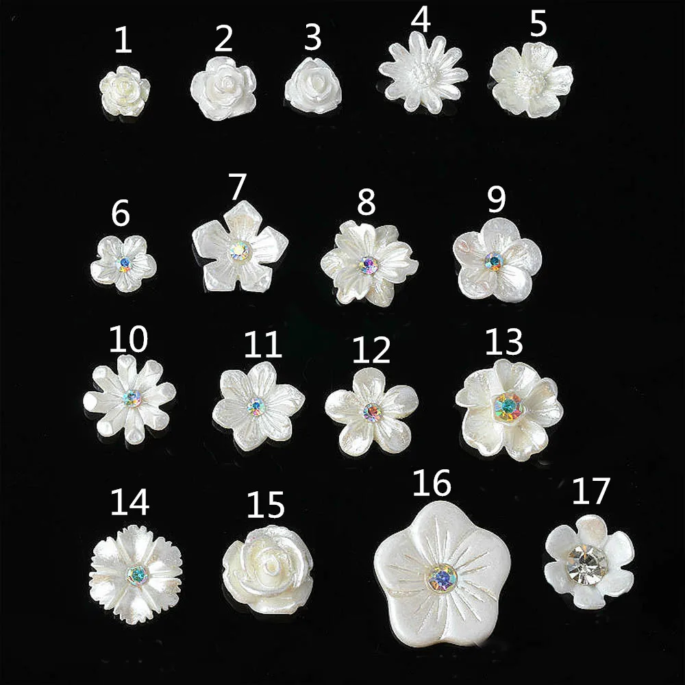 20Pcs/lot White Resin Flower Button DIY Jewelry Accessories Metal Buttons for Decoration Wedding Bag Clothing Decorative Buttons