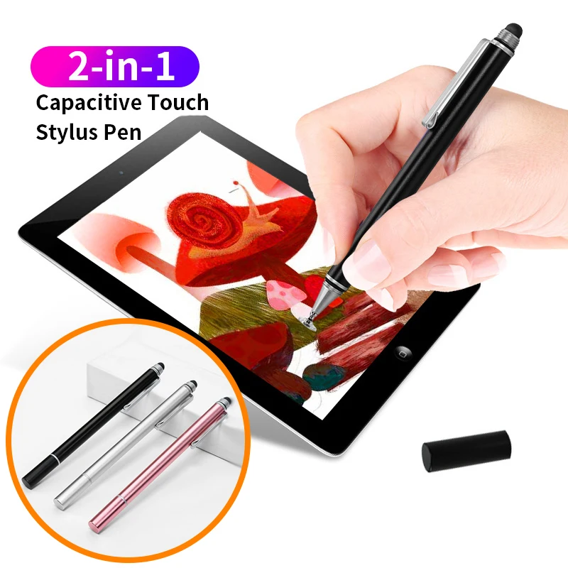 2 In 1 Stylus For Smartphone Tablet Touch Pen Thick Thin Drawing Android Mobile Phone Screen Stylus Universal Capacitive Pencil