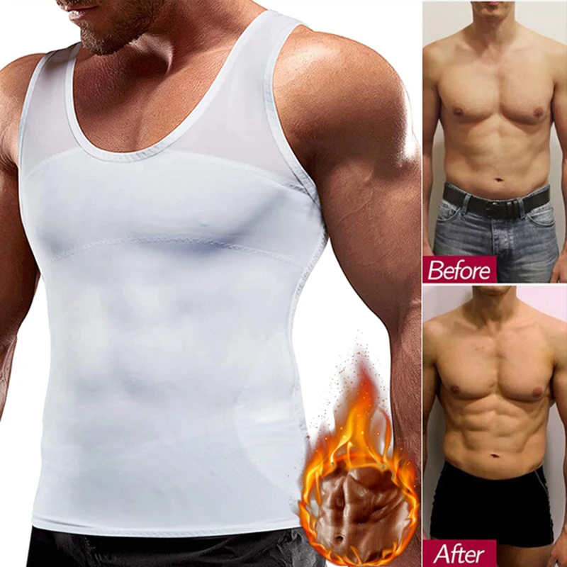 Men's Chest Compression Shirt to Hide Gynecomastia Moobs Slimming Body Shaper Vest Abdomen Chest Slim Shirt Corset For Men