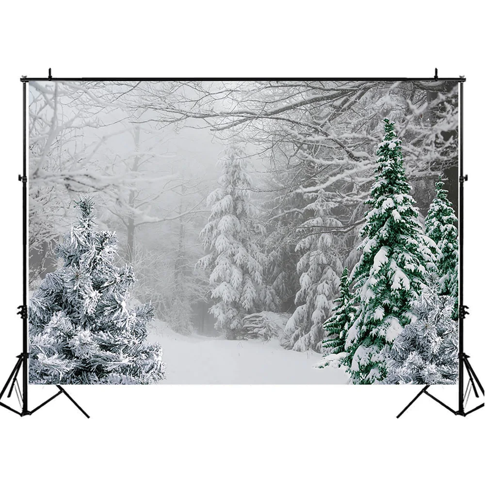Mocsicka зимний сосновый лес Снежная сцена фон для фотографии снежное поле природный пейзаж новорожденный Портрет фон Potocall